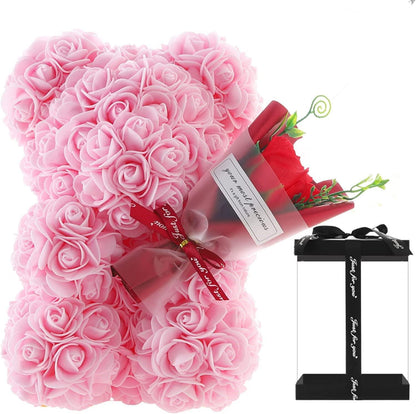 Preserved Rose Bear Gift – Best for Anniversary/ Girlfriend/Mother's Day - Xaxa&Sie