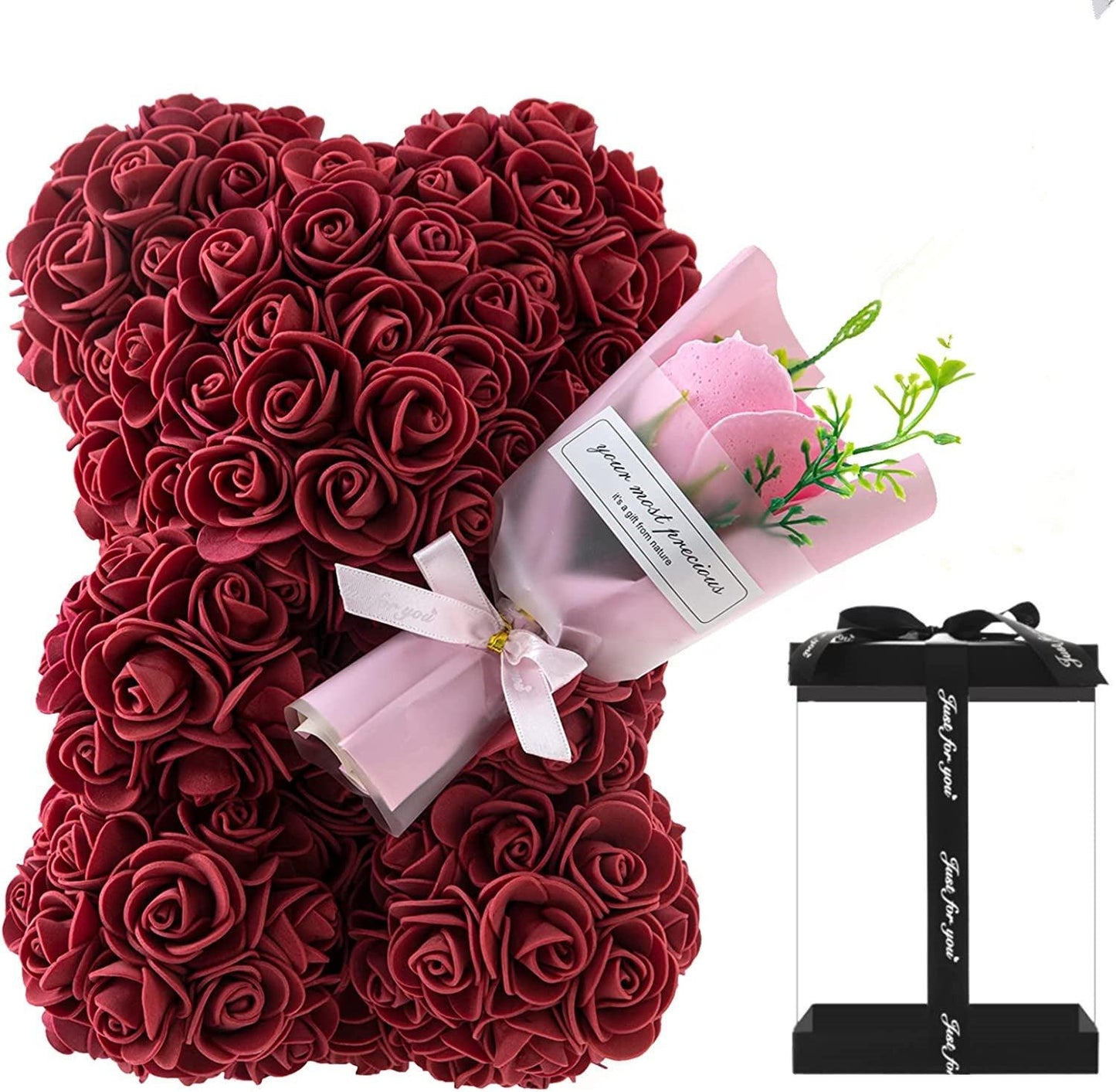 Preserved Rose Bear Gift – Best for Anniversary/ Girlfriend/Mother's Day - Xaxa&Sie