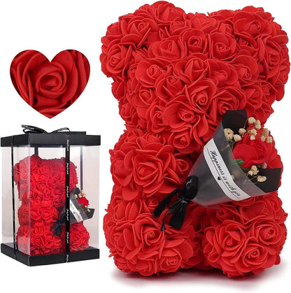 Preserved Rose Bear Gift – Best for Anniversary/ Girlfriend/Mother's Day - Xaxa&Sie