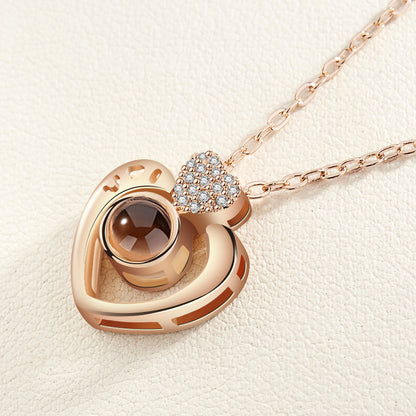 Whispering Rose Gold Circle Pendant