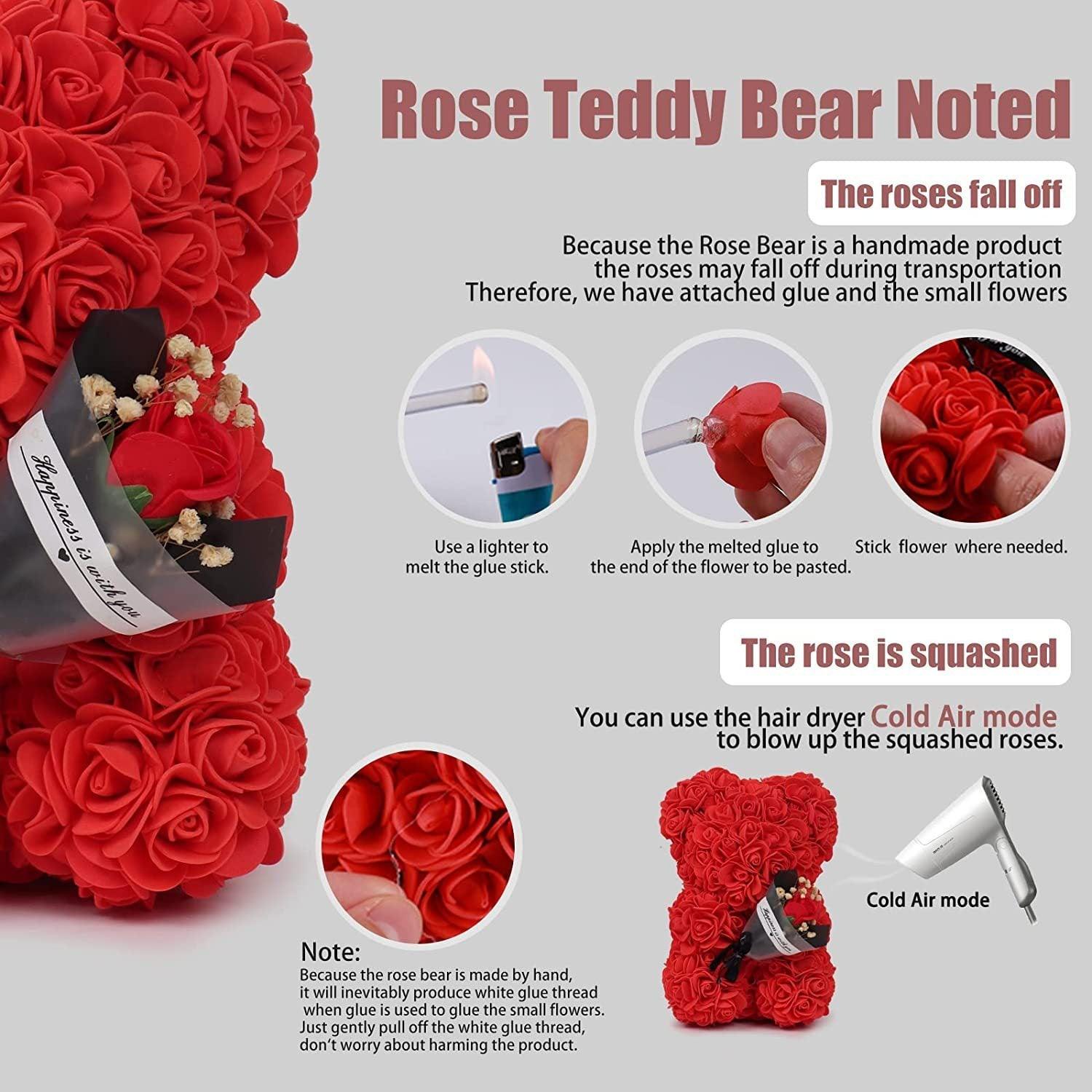 Preserved Rose Bear Gift – Best for Anniversary/ Girlfriend/Mother's Day - Xaxa&Sie