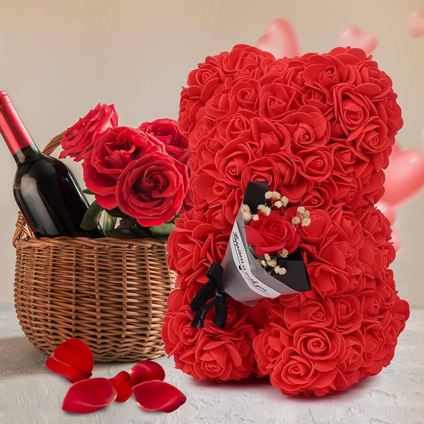 Preserved Rose Bear Gift – Best for Anniversary/ Girlfriend/Mother's Day - Xaxa&Sie